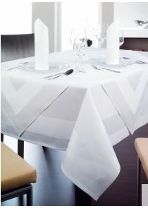 Tischwäsche 100% Baumwolle, 4-seitiger Atlaskante, 130 x 190 cm